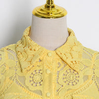 Belted Eyelet embroidery shirt dress