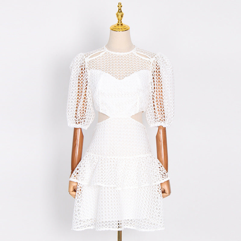 Fully crochet cut out mini dress