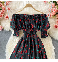 Off shoulder mini floral midi dress