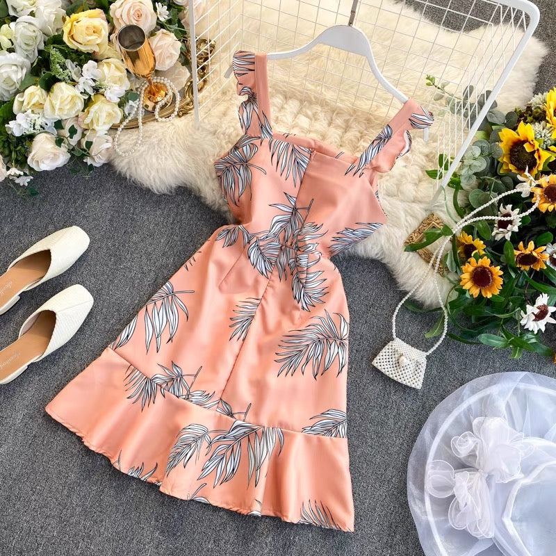 Tropical vibes Ruffle mini dress