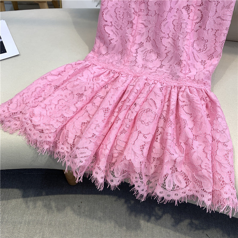 Mermaid lace skirt in pink