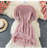 Classic lace A line cup sleeve dress