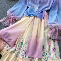 Dreamy garden maxi chiffon dress