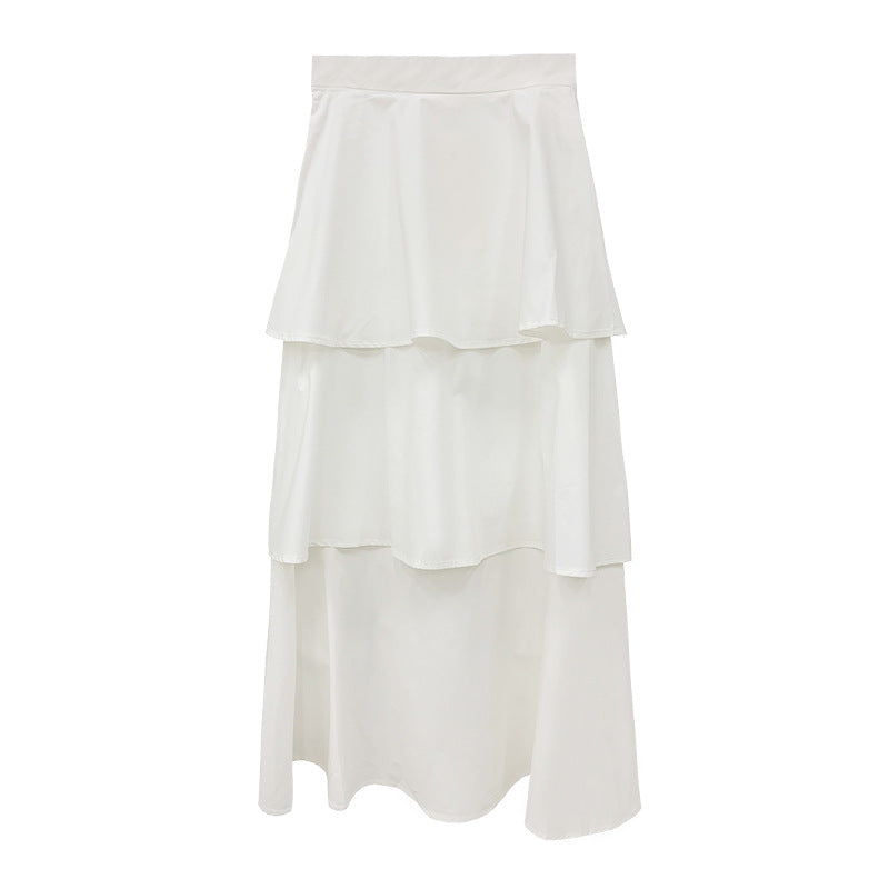 Layering tiered midi skirt