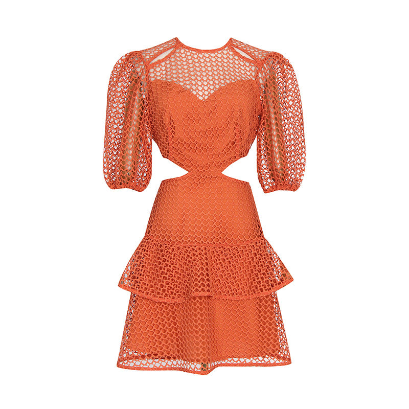 Fully crochet cut out mini dress