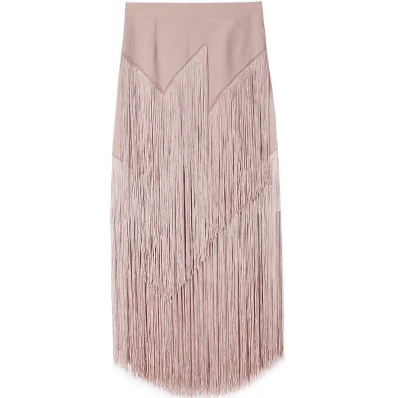 Baby pink tassel skirt