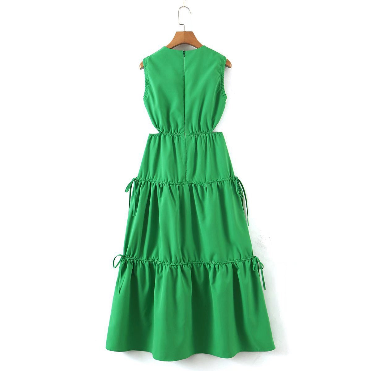 Cut out green maxi dress