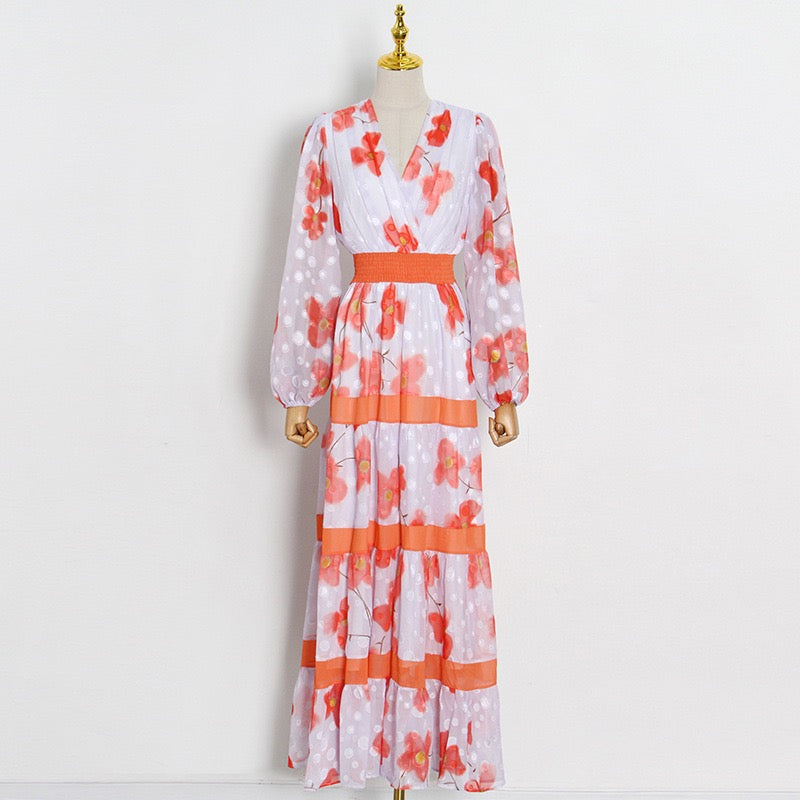 Floral chiffon maxi dress