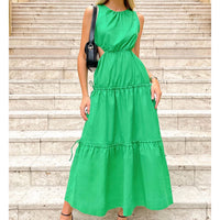 Cut out green maxi dress