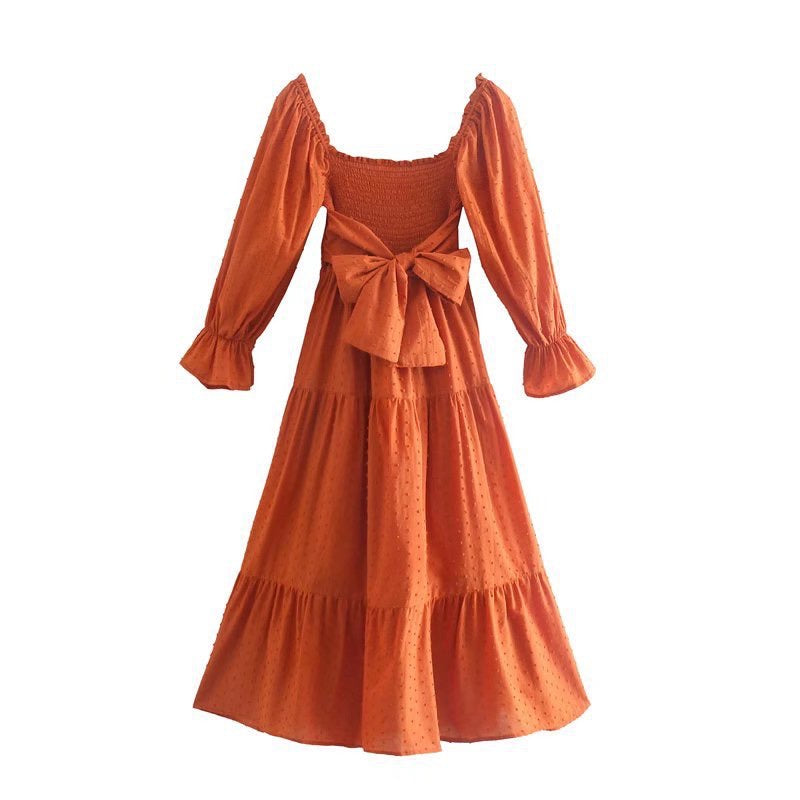 Poet sleeve smocked bodice prairie dress