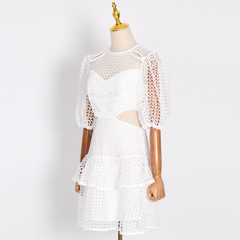 Fully crochet cut out mini dress