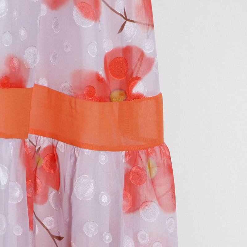 Floral chiffon maxi dress