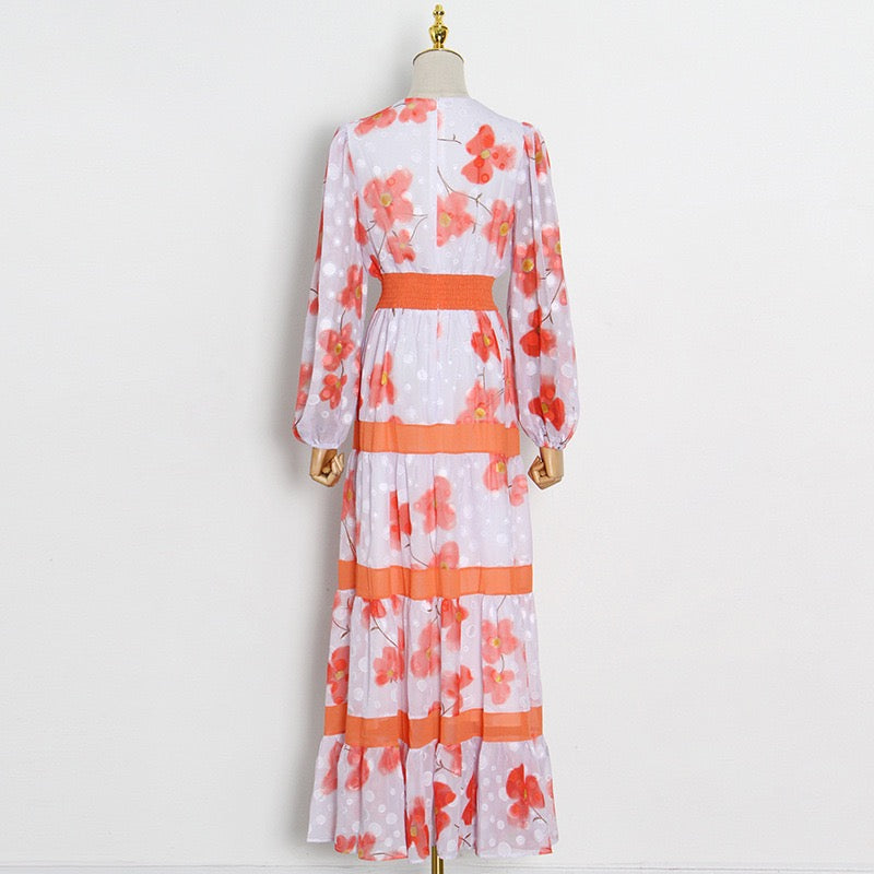 Floral chiffon maxi dress