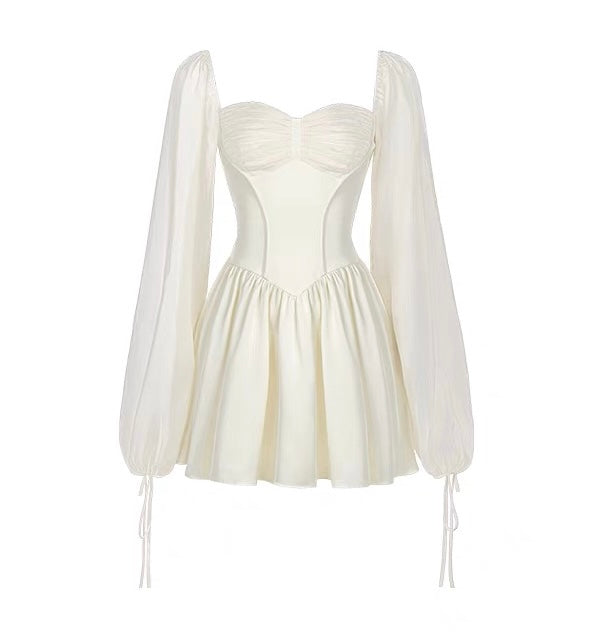 Solid white corset mini dress