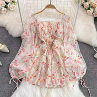 Mini floret chiffon A line dress