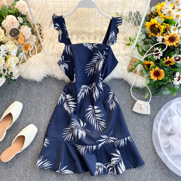 Tropical vibes Ruffle mini dress