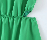 Cut out green maxi dress