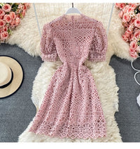 Classic lace A line cup sleeve dress